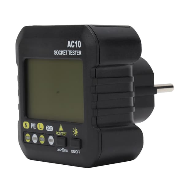 Stikkontakttester EU-plugg 220V LED-display Elektrisk uttak Detektor