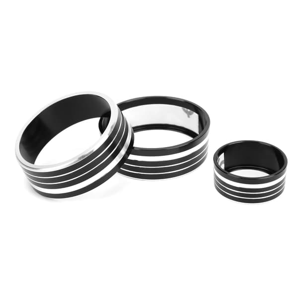 3 stk. sorte AC-knapringe i aluminiumslegering, erstatning til Honda VEZEL XRV
