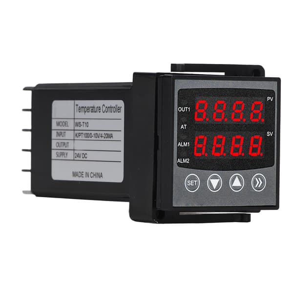 Digital Temperaturkontroller Alarm Intelligent PID-kontroll Dobbel Display Termostat DC 24V