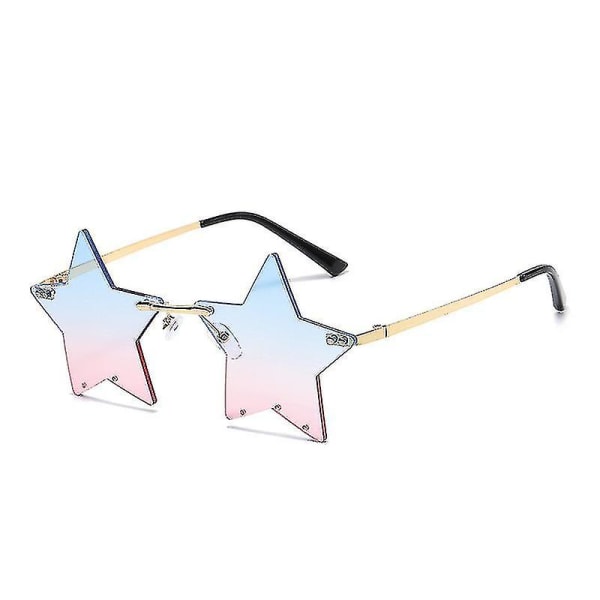 1 Pair Star Shaped Glasses Party Eyeglasses Personality Fashion Glasses blue and pink