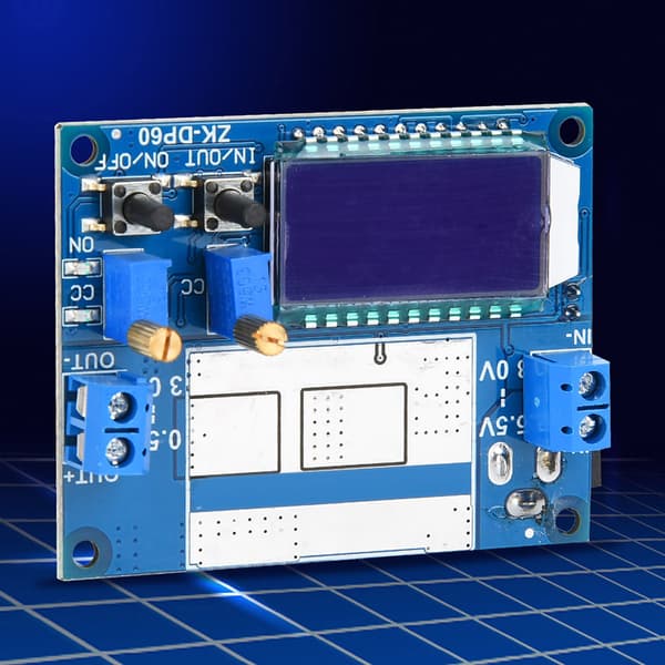 5.5-30V til 0.5-30V DC Justerbar Step Up Down Strømforsyningskonverter Modul LCD med Blæser