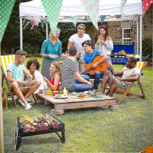 Sammenklappelig kulgrill, rustfrit stål, velegnet til udendørs camping, picnic, rejser