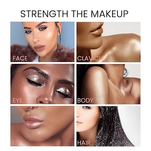 Highlighter Powder Stick, Airy Highlight taputuspuuteri, Body Highlighter puuteri, Sparkle taputtelua puuteri hiuksille Kasvot Silmät Body White