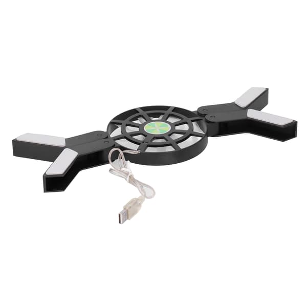 Laptop Køler Pad med Lysende Stor Blæser USB Notebook Computer Foldbart Stativ DRS08 (Sort)