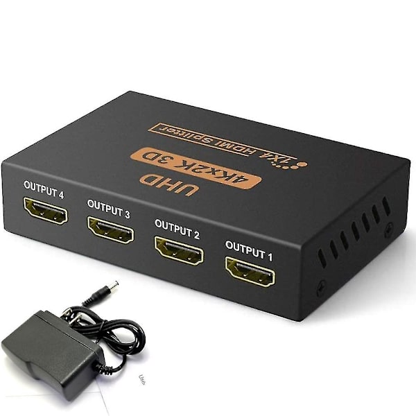 HDMI-splitter 1 inn 4 ut, ett minutt fire linjer 4k HD-skjerm 3d-tv Dataskjerm Delt skjerm