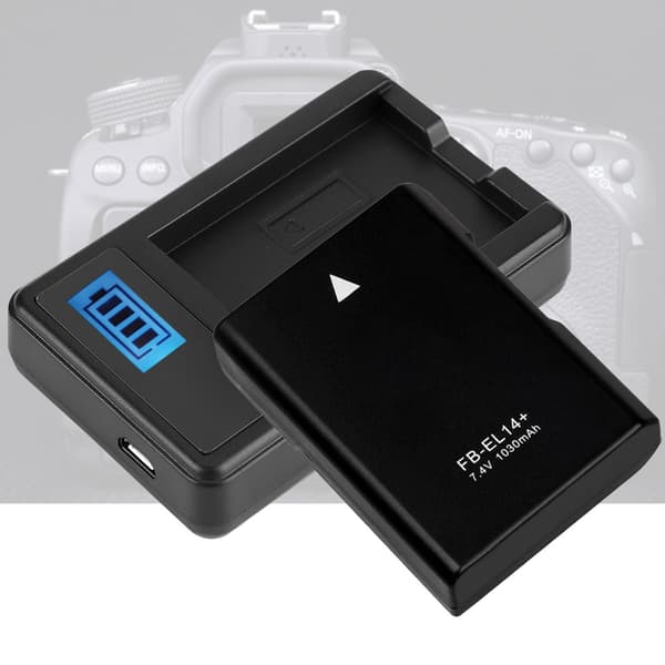 LCD-skjermlader for Nikon D5100 D3100 D3200 D3300 Coolpix EN-EL14 Batteri
