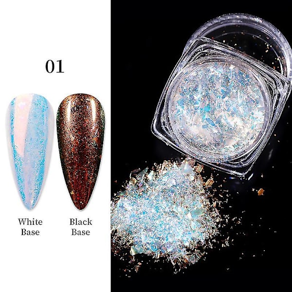 Manicure Ice Platinum Powder Irregular Fairy Aurora Ice Platinum Powder Goblin Pupil Boxed Nail Sequins shape -1