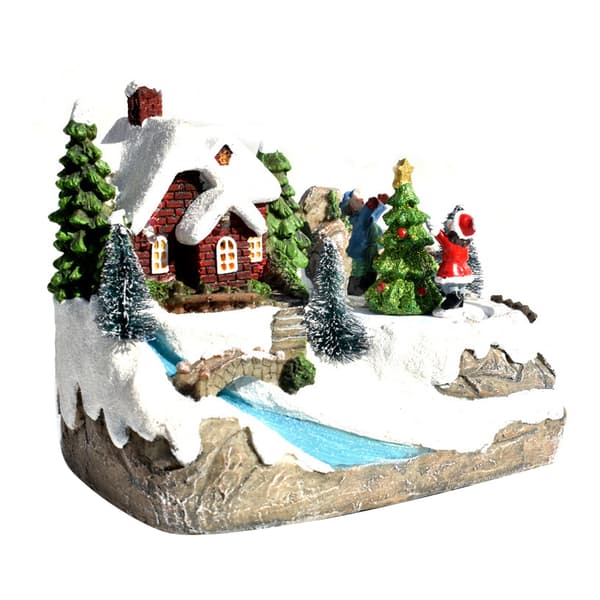 【BQ】Julelandsbyhus, LED-opplyst vinterjulelandsby
