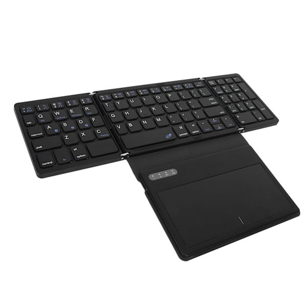 Foldbart Bluetooth-tastatur Lav Latency Bluetooth 5.1 Tastatur i fuld størrelse med stor touchpad til IOS til Android til Windows