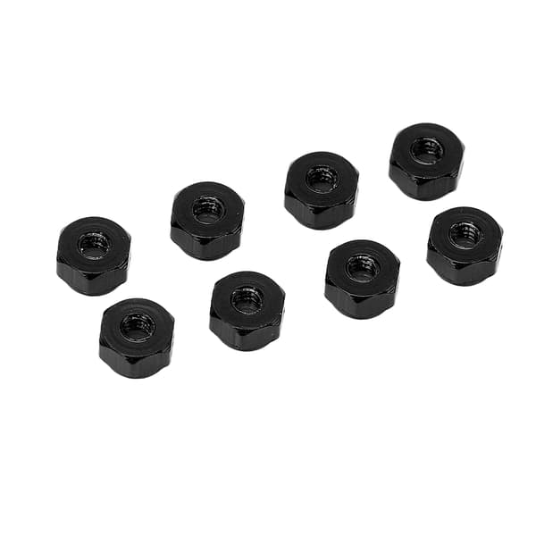 8 st Aluminiumlegering Lås Mutter Nylon Foder M2 Hex Lås Mutter för Axial Scx24 1/24 RC Modeller Svart