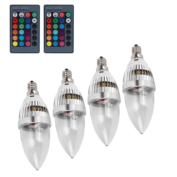3W E27 E12 RGB Lyspære LED Fjernkontroll Aluminiumlegering 85-265V