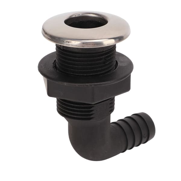 3/4 tommer Marine Albue Nylon Skrog Slangeforbindelse Sort Marine Hardware