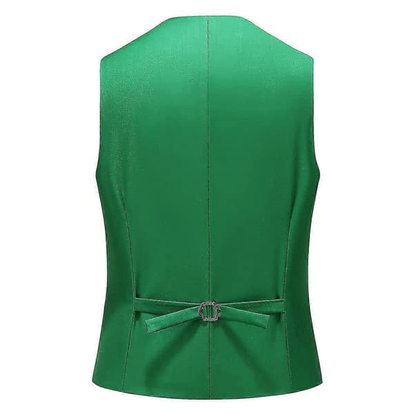 【BQ】VAWAN Herr V-ringad kostymväst Enfärgad Bröllops Business Västar Green Green M