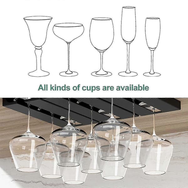 Vinglashållare, barhängande ställ för förvaring, vinglasställ för kök - KC white 4pcs