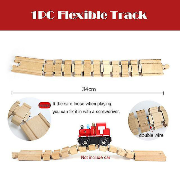 Hhcx-new All Kinds Wooden Track Parts Beech Wooden Railway Train Track Accessories Fit With All s Wood Tracks Toys For Kids 1pcs flexible track