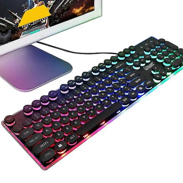 【BQ】Tangentbord, spel-LED-bakgrundsbelyst tangentbord black