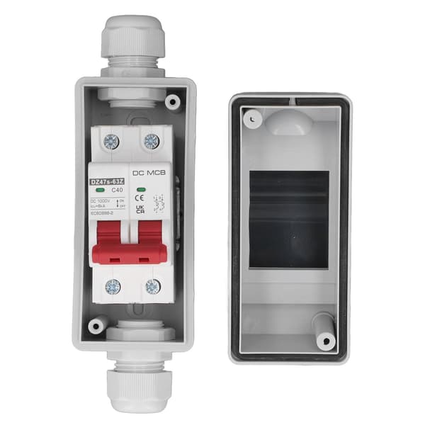 2P 40A DC Strømafbryder IP65 Vandtæt 6KA Brydeevne 1000V DC Isolator Switch til Solcelleanlæg