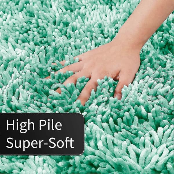 Premium badrumsmatta halkfri fluffig badrumsmatta extra tjock Green 40x70cm