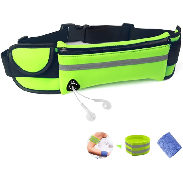 Löparbälte Bum Bag Vattentätt justerbart flipbälte för män kvinnor utomhussporter Green