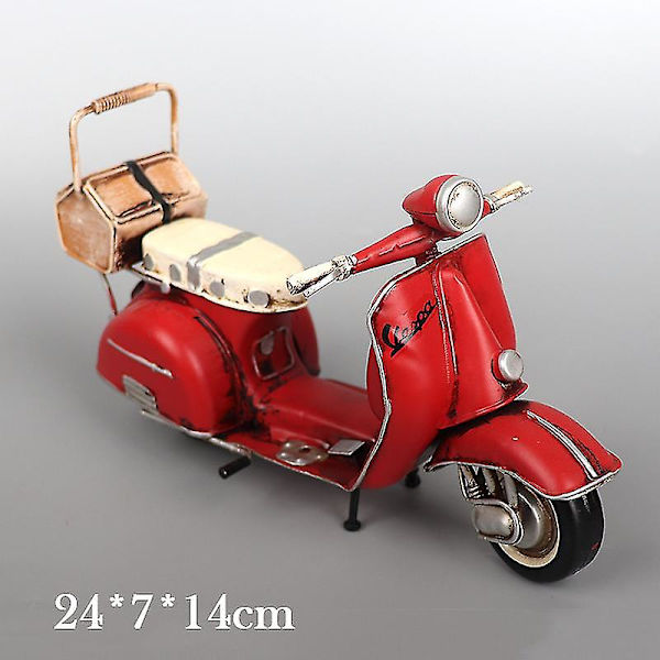 Vespa Scooter Model Vintage Simulering Motor Car Die-cast Statisk Model Gave Til Børn Fans Red