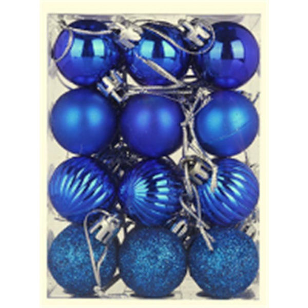 24 stk Juleballer Ornamenter Til Jul Juletre Snuttefri juletrepynt Stor hengende ball Navy blue