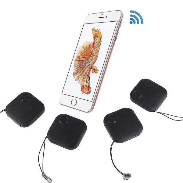 4-pak Bluetooth Tracker-varefinder med nøglering, anti-tabt artefakt