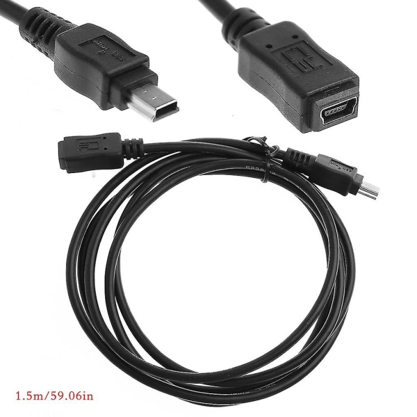 Mini USB 2.0 Typ B hane till hona förlängningssladd Adapterkabel 1,5m