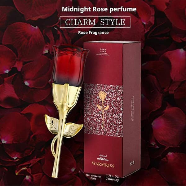 【BQ】50 ml Rosparfym för kvinnor med långvarig middagsrosdoft i elegant flaskdesign red