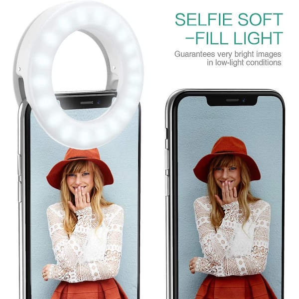 Selfie Light Led Ring Light Selfie Smartphone Auxiliary Light Mobiltelefon Light White 2Pcs