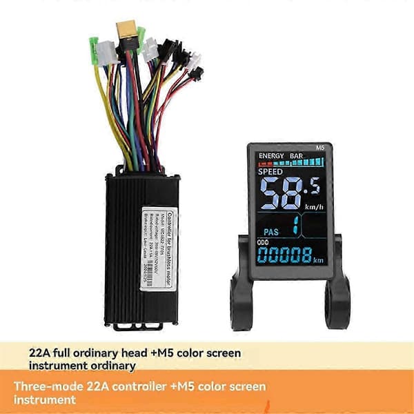 【BQ】M5 Sähköpyörä Väri LCD-näyttö Mittari 36V 48V/22A 9 Putkea As Shown
