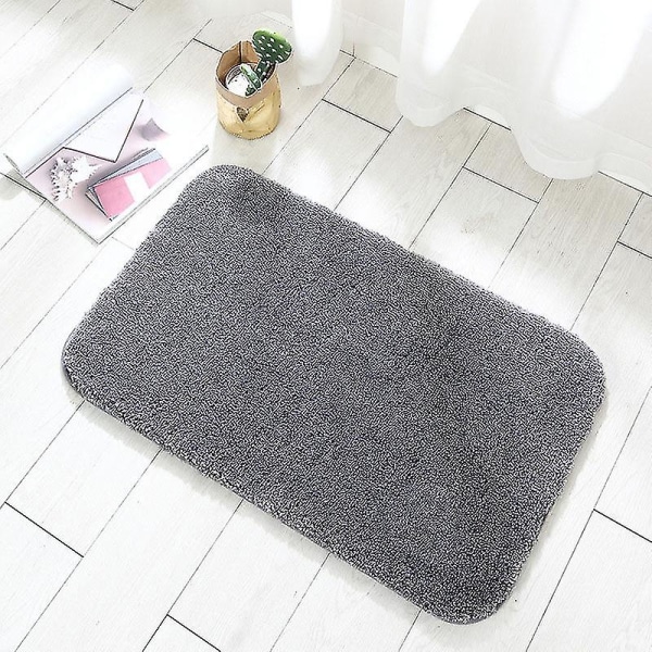 Halkskyddad Badrumsmatta Maskintvättbar Mjuk Absorberande Mikrofiber Mat Dark Gray