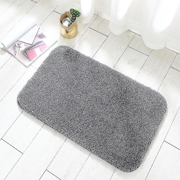 Skridsikre badeværelsestæppe Maskinvaskbar Bløde Absorberende Mikrofibre Mat Dark Gray