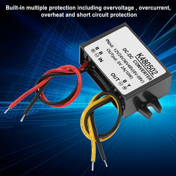 DC-DC 12V/24V/36V/48V til 5V 2A Buck Converter Step Down Strømforsyningsmodul