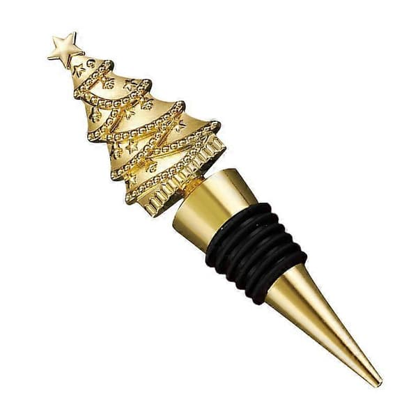 【BQ】Julevinpropper – Champagneflaskeprop formet som et juletræ i guld Silver