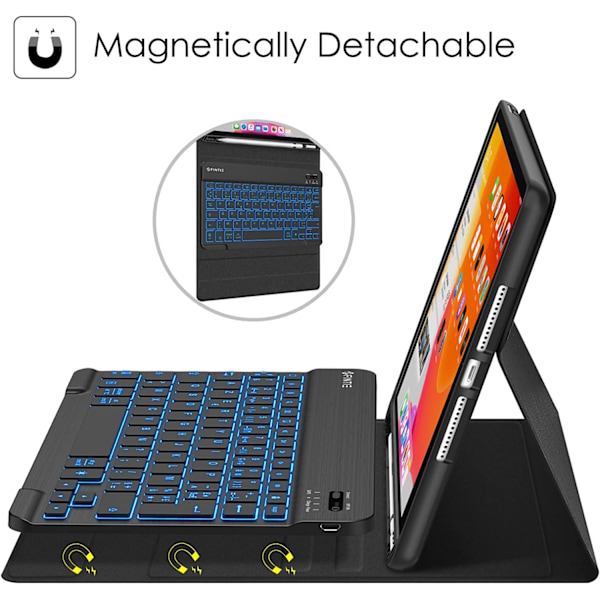 Tastatur til iPad 10,2"" 9./8./7. generation [fransk QWERTY], sort