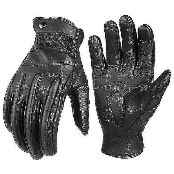 Herrehandsker i gedeskind med touchscreen-finger BLACK xl