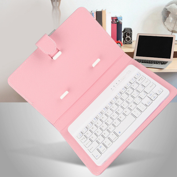Trådløst Bluetooth-tastatur etui til iOS/Android-telefoner - Rosa