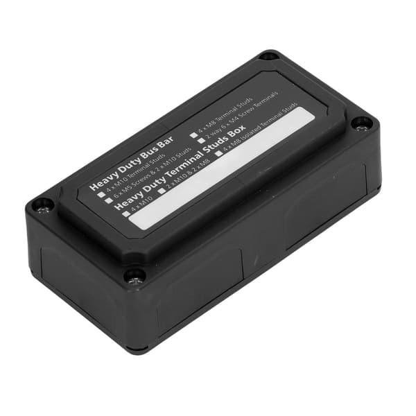 Samleskinneboks M10 Terminal Studs Strømfordelingsblok 48V 300A Sort