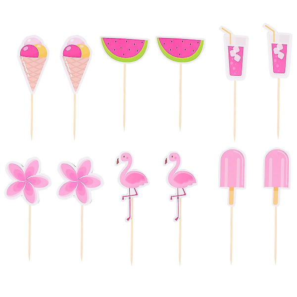 1 sett bursdagsfest med Hawaiian Flamingo-tema banner (assortert farge)