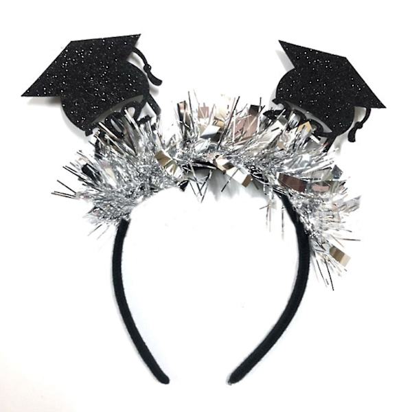 Graduation Hat Pandebånd Til Fejring af Graduate Party Supplies med kvast Black Gold