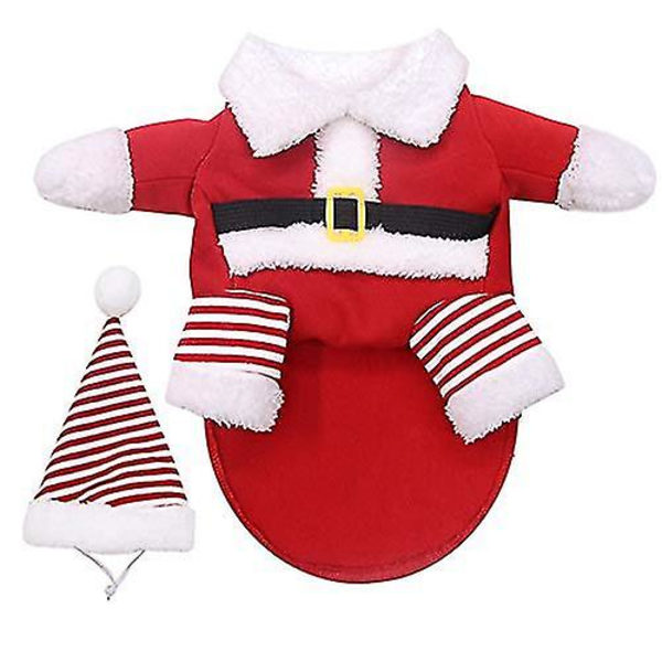Pet Julekostume Hunde Cosplay Outfit Puppy Kitty Festtøj Kjole L