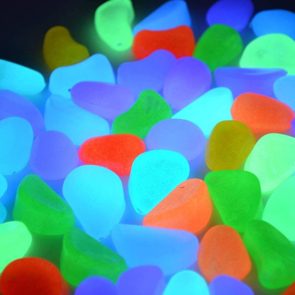 100 Pack Glow In The Dark Pebbles Utomhusdekor Trädgårdsdamm Gräsmatta Yard
