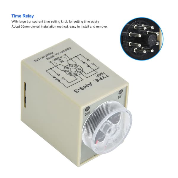 Tidsrelæ 30S 8 ben timer 35 mm DIN-skinne til industriel automationssystem DC24V