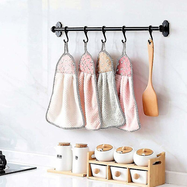 Hängande handtorr handduk, tjock handduk Quick Dry mjuk trasa handduk för kök badrum (23x37 cm)