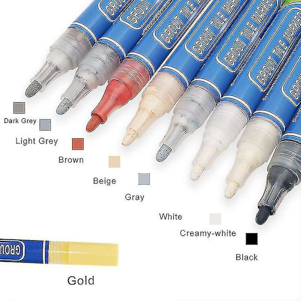 Grout Pen For Revives Restores Fliser I Køkken Bruser Badeværelse Vandtæt Hurtig Light Grey