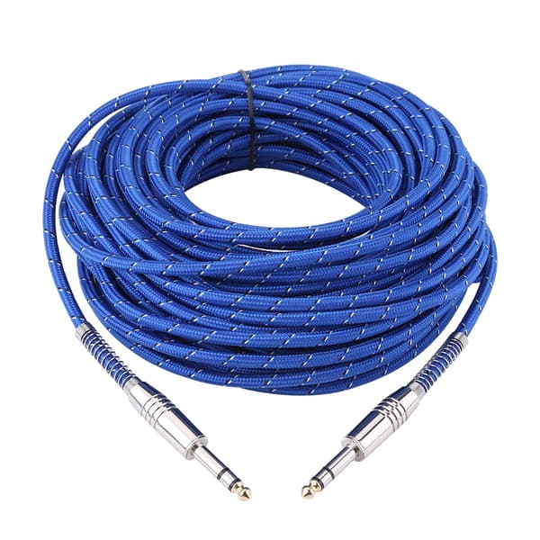 20 meter 6,35 mm stereo hann til hann lydkabel for elgitarrmikser