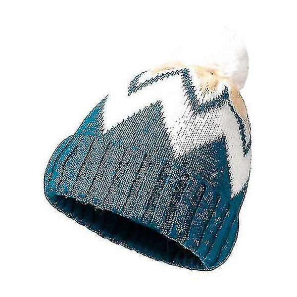 Hhcx-Womens Beanie Hats Faux Fur Pom Beanie Vinterlue blue