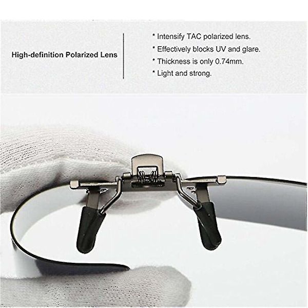 3 Pack, Clip On Flip Up polariseret linse til UV-beskyttelse solbriller