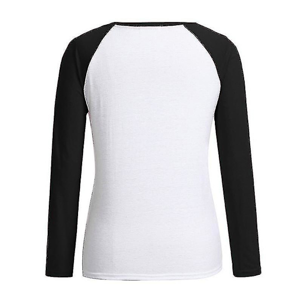Hhcx-women Christmas Santa Print T-paita Pusero Basic Top T-paita Black L