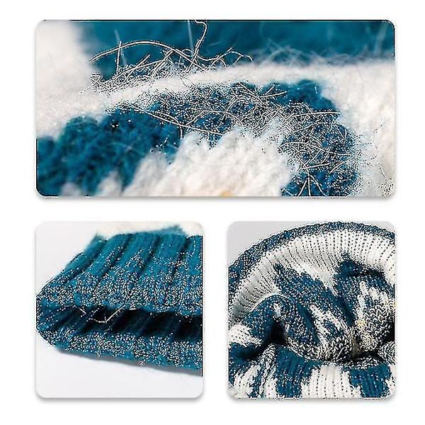 Hhcx-Womens Beanie Hats Faux Fur Pom Beanie Vinterlue blue